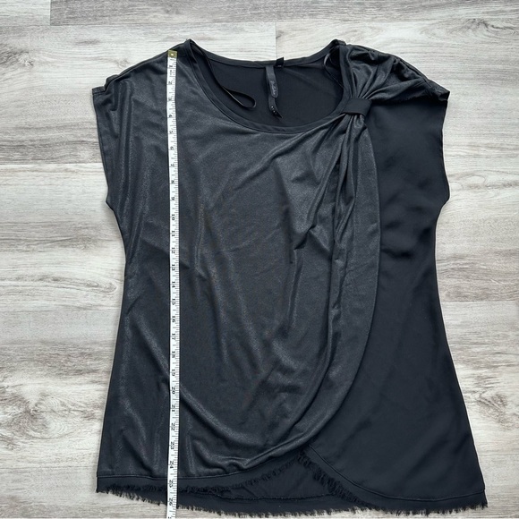 Bellatrix Black Draped Women's Blouse Large L - Picture 4 of 7